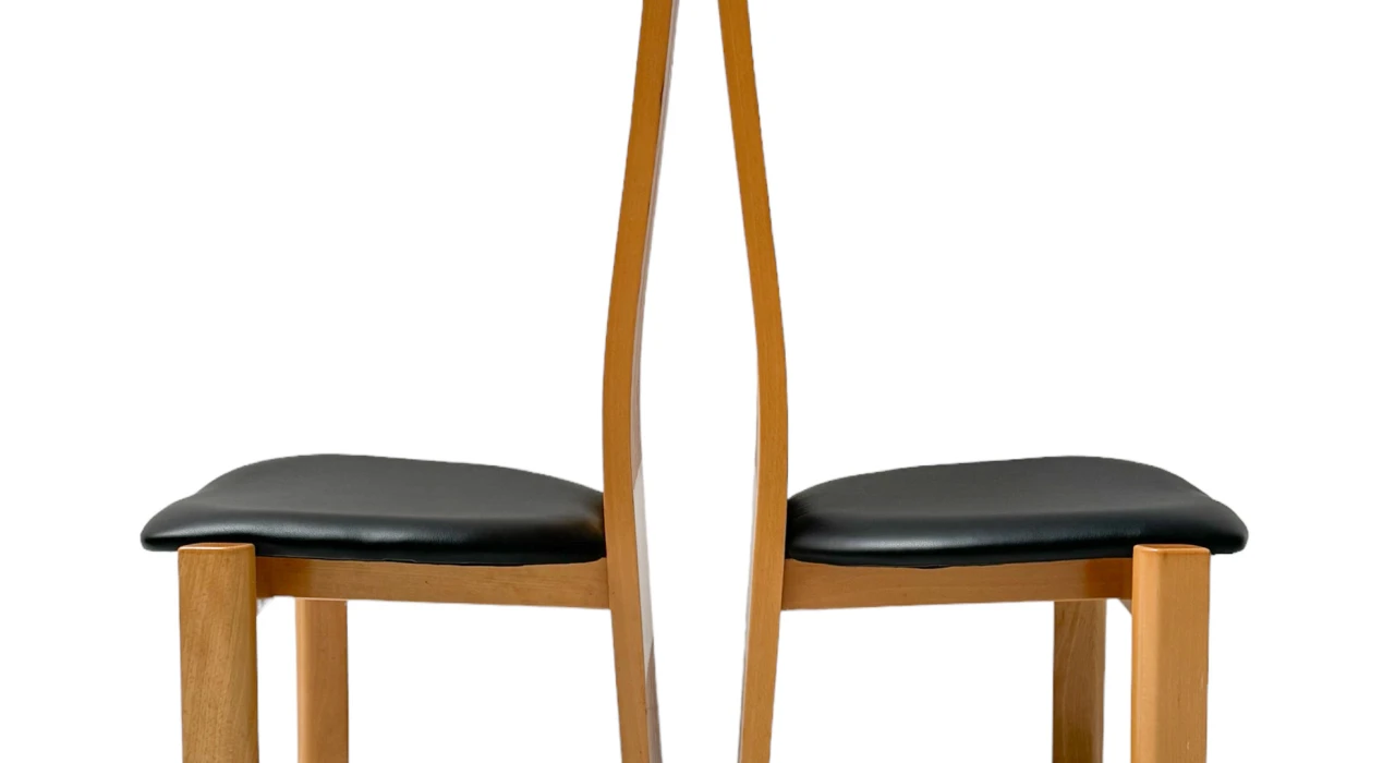 Post-Modern Slatted High Back Dining Room Chairs by Pietro Costantini, 1980s